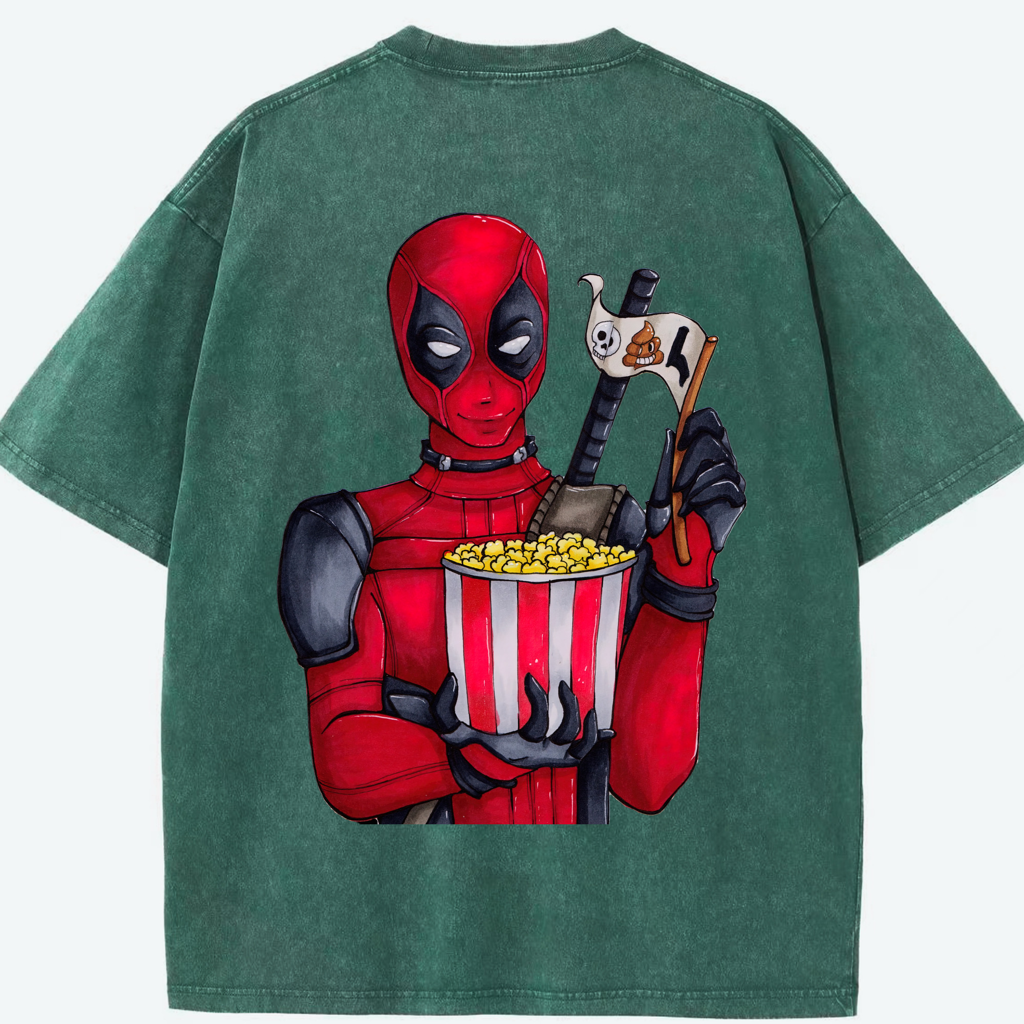 （画像用） Deadpool デッドプール 綿100% ヴィンテージ風 半袖Tシャツ（背面プリント）